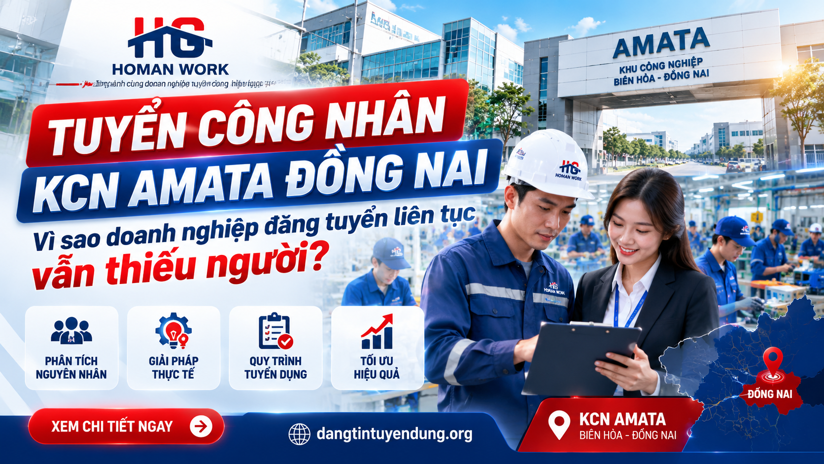 Tuyển Công Nhân KCN Amata Đồng Nai: Vì Sao Doanh Nghiệp Đăng Tuyển Liên Tục Vẫn Thiếu Người?